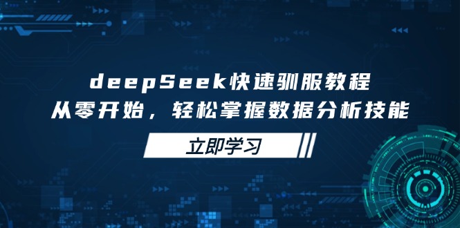 deepSeek快速驯服教程，从零开始，轻松掌握数据分析技能-资源社区