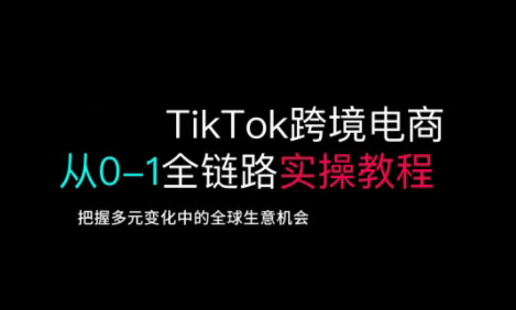 TikTok跨境电商从0-1全链路全方位实操教程，把握多元变化中的全球生意机会-资源社区