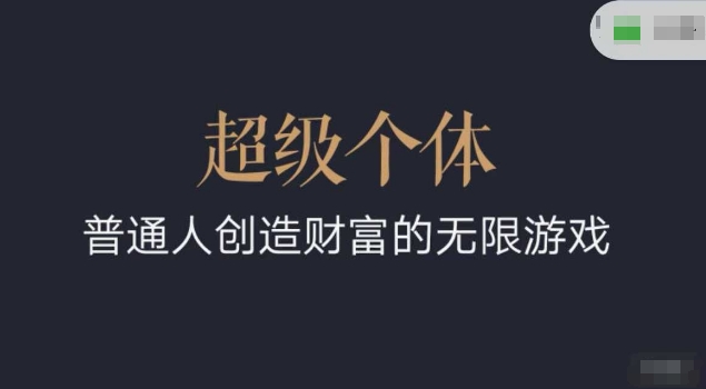 超级个体2024-2025翻盘指南，普通人创造财富的无限游戏-资源社区