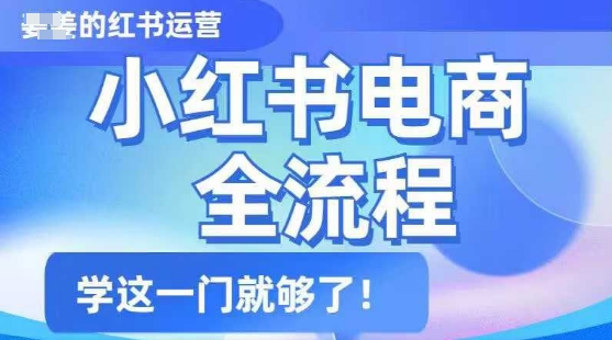 小红书电商全流程，精简易懂，从入门到精通，学这一门就够了-资源社区