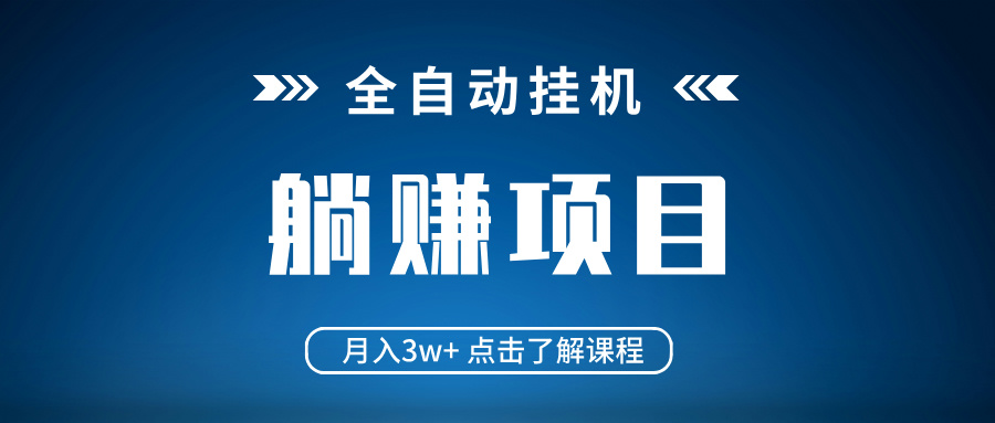 全自动挂机项目 月入3w+ 真正躺平项目 不吃电脑配置 当天见收益-资源社区