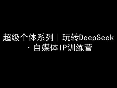 超级个体系列，玩转DeepSeek·自媒体IP训练营，deepseek教程-资源社区